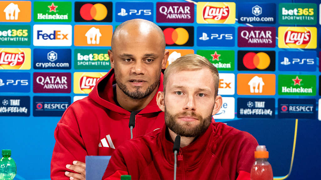 Vídeo de la rueda de prensa previa al partido entre el FC Bayern y el Inter de Milán con Konrad Laimer y Vincent Kompany