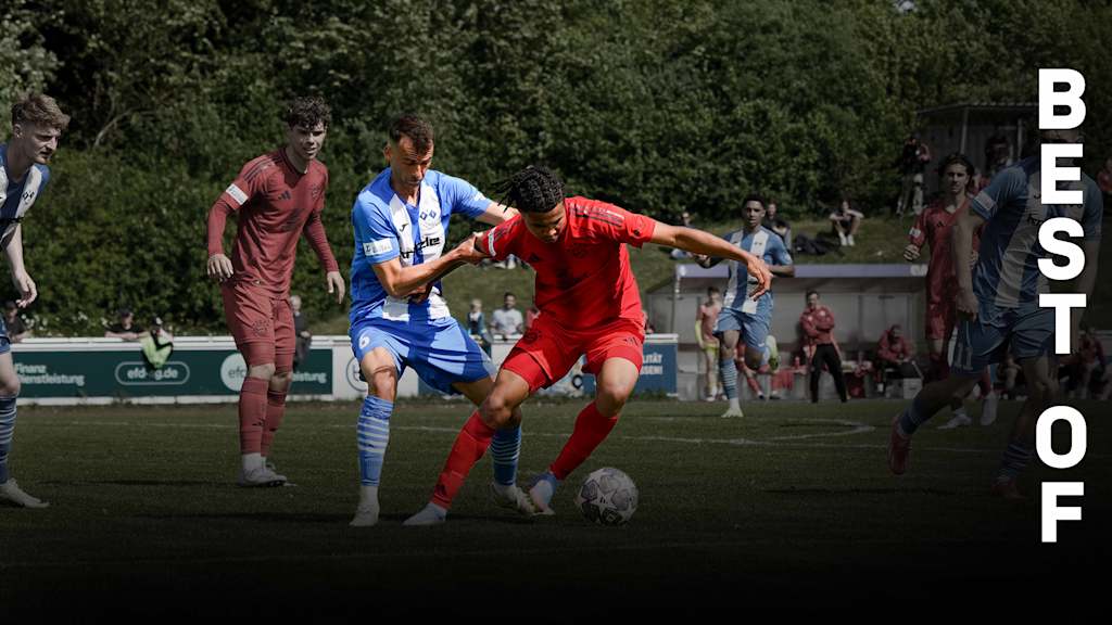 Julien Yanda der Amateure im Zweikampf im gegen den FV Illertissen