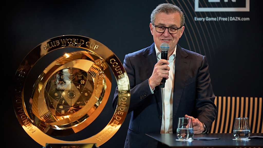 Jan-Christian Dreesen at a press talk during the Club World Cup Trophy Tour