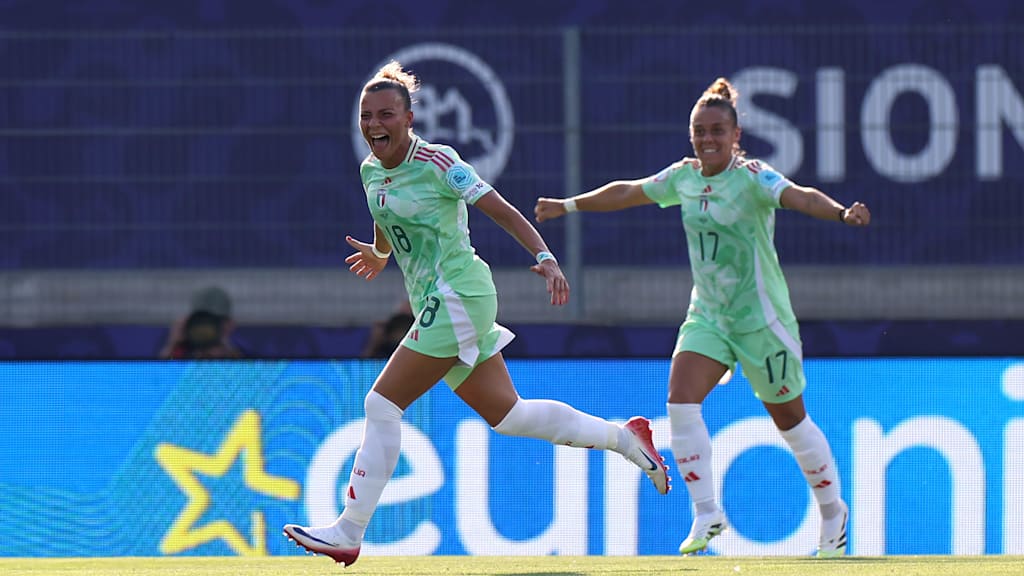 Arianna Caruso bejubelt den Siegtreffer gegen Belgien.