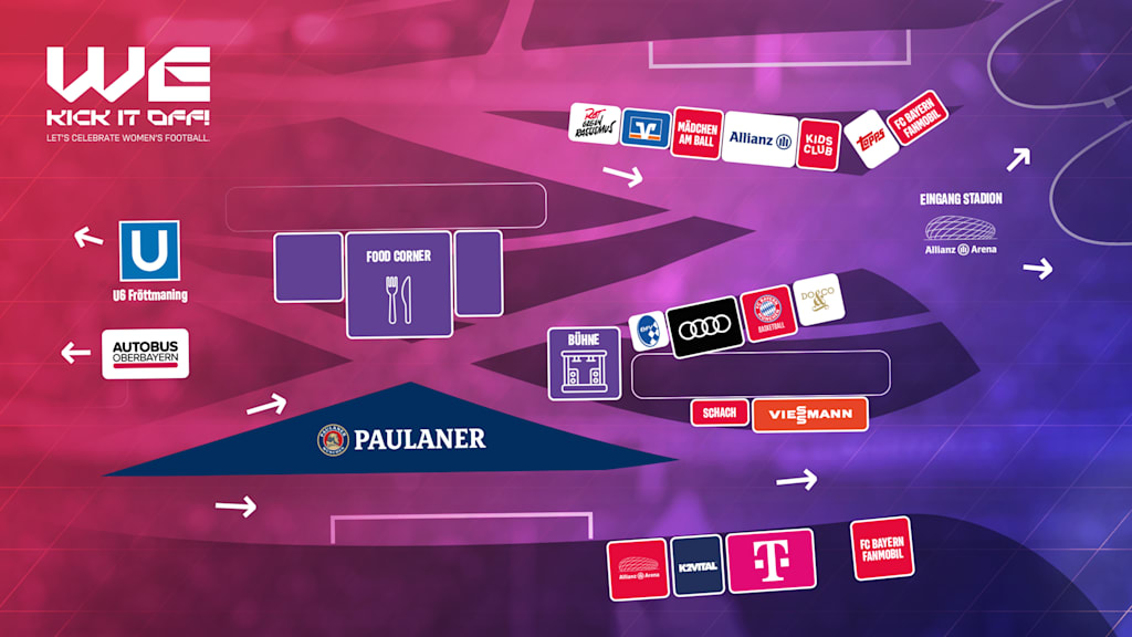 Übersicht Fanfest Allianz Arena - FC Bayern Frauen - Bayer 04 Leverkusen