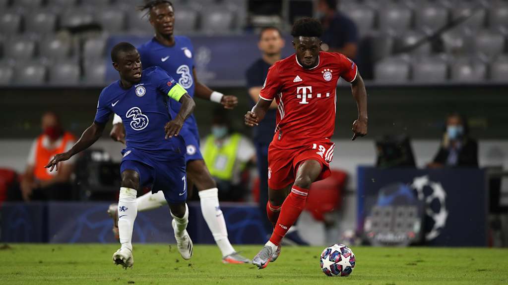 Alphonso Davies during the match against Chelsea