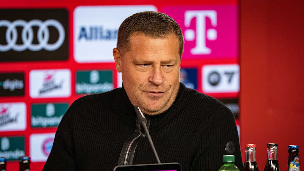 Sportvorstand Max Eberl spricht im Pressetalk vor dem Bundesliga-Spiel gegen den SV Werder Bremen.