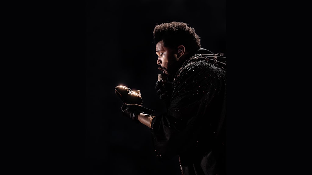 The Weeknd performing during his After Hours Til Dawn stadium tour