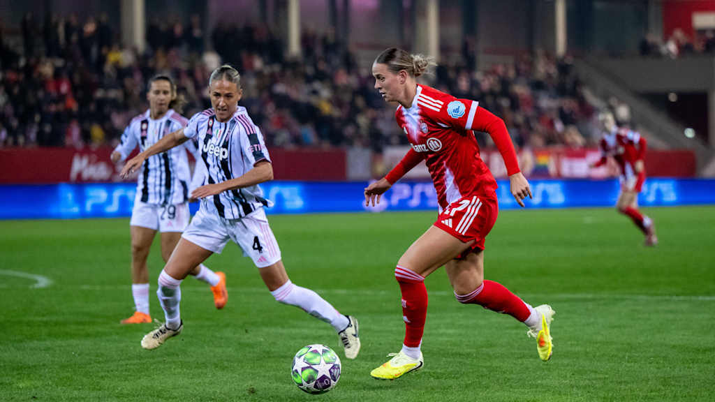 Stine Ballisager im Zuge des UWCL-Heimspiels gegen Juventus Turin.