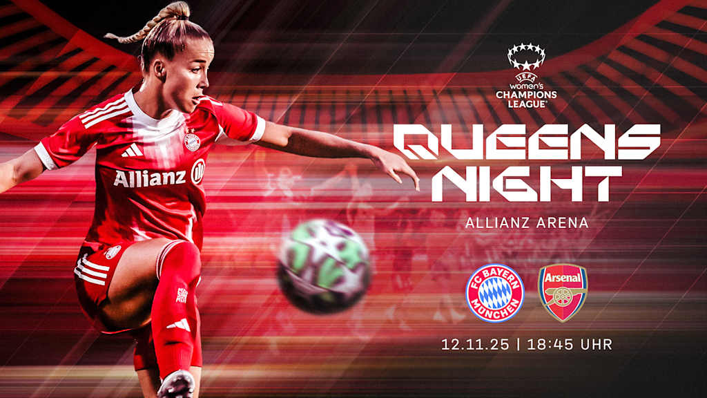Key Visual: FC Bayern Frauen vs. Arsenal London in der Allianz Arena