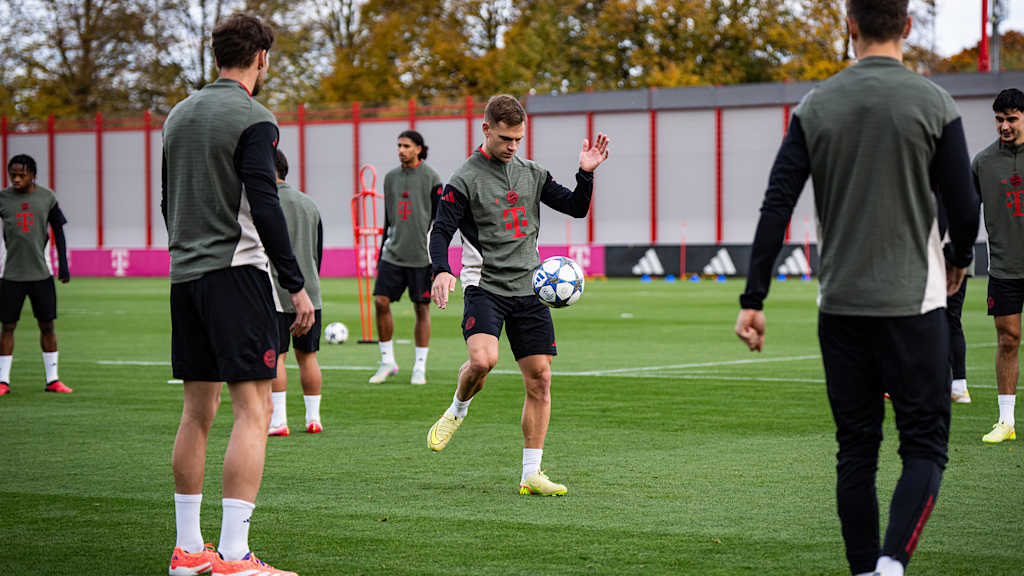Entrenamiento del FC Bayern antes del partido de Champions League contra el Club Brujas