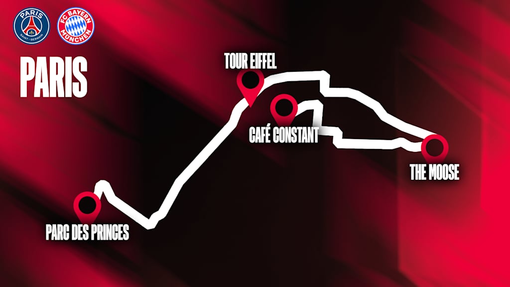 Eine schwarz-rote Grafik mit Sightseeing-Tipps in Paris.