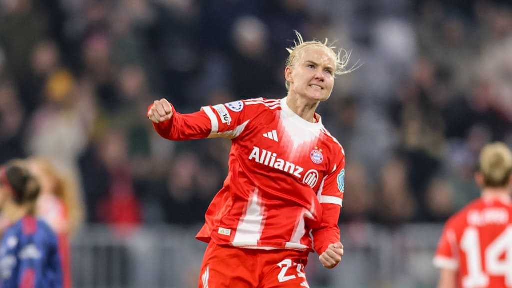 Pernille Harder bejubelt den Treffer gegen Arsenal.