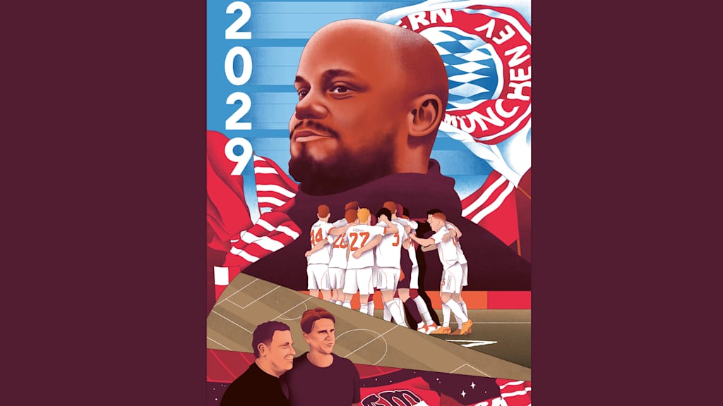 Illustration Vincent Kompany verlängert beim FC Bayern bis 2029