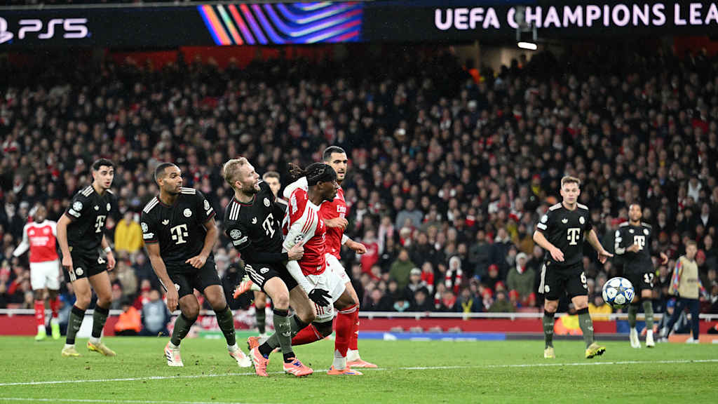 Madueke schießt das Tor zum 2:1 für Arsenal gegen den FC Bayern