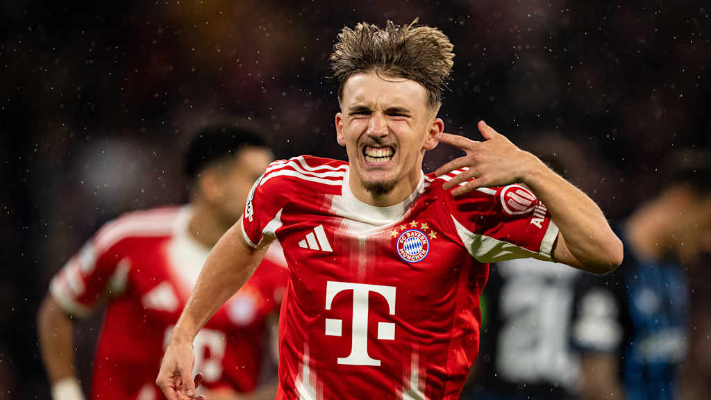 Lennart Karl jubelt nach seinem Tor in der Champions League gegen Brügge