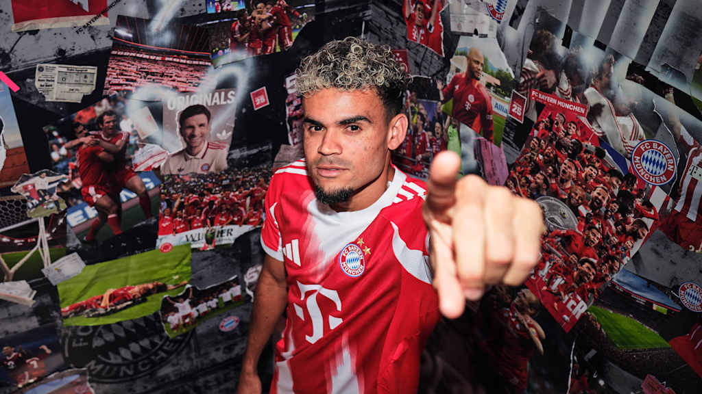 Luis Díaz bei seiner Vertragsunterschrift für den FC Bayern