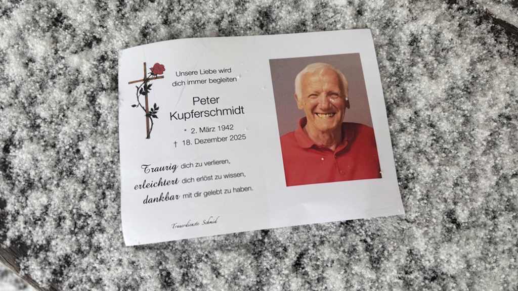 Condolence card for the late former FC Bayern player Peter Kupferschmidt