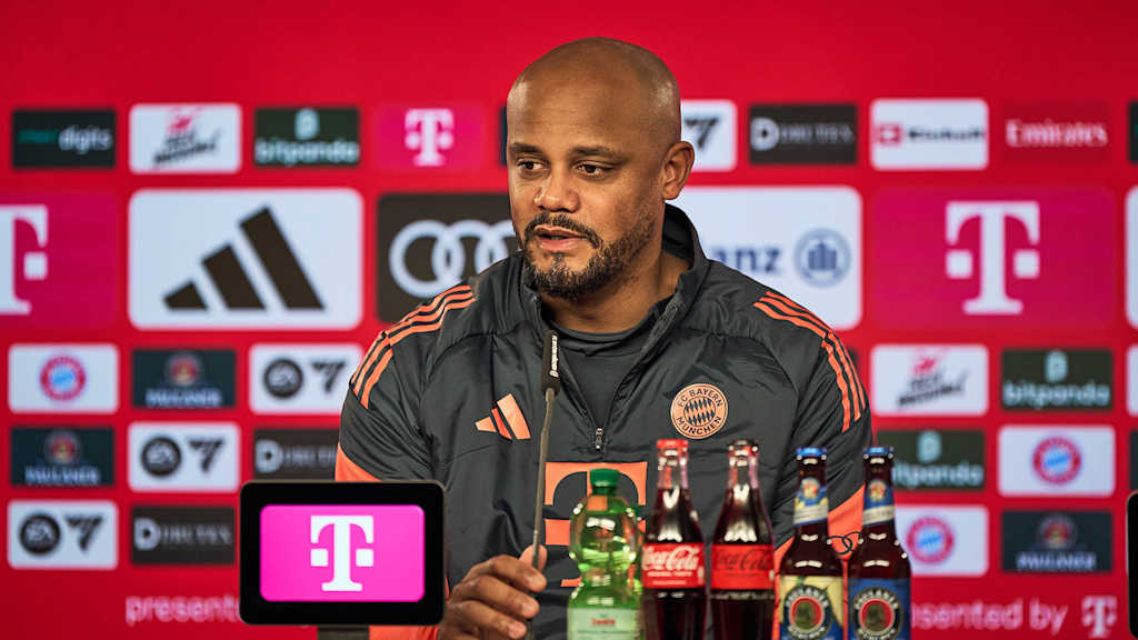 Vincent Kompany spricht im Pressetalk des FC Bayern vor dem Bundesliga-Heimspiel gegen den VfL Wolfsburg.