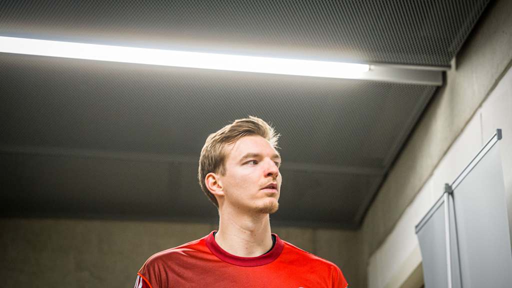 Justis Hollatz im Spielertunnel