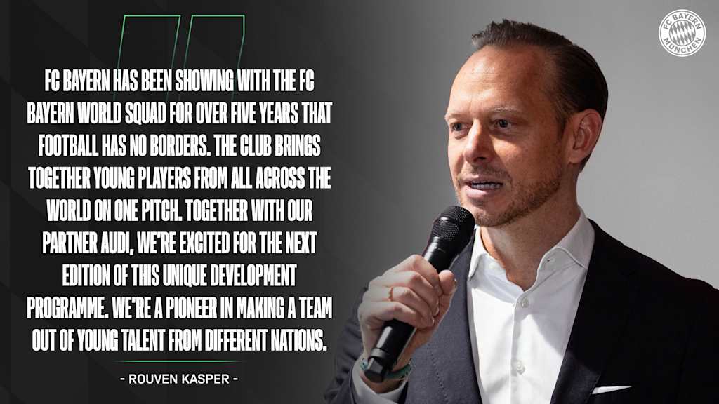 Quote graphic from Rouven Kasper on the FC Bayern World Squad