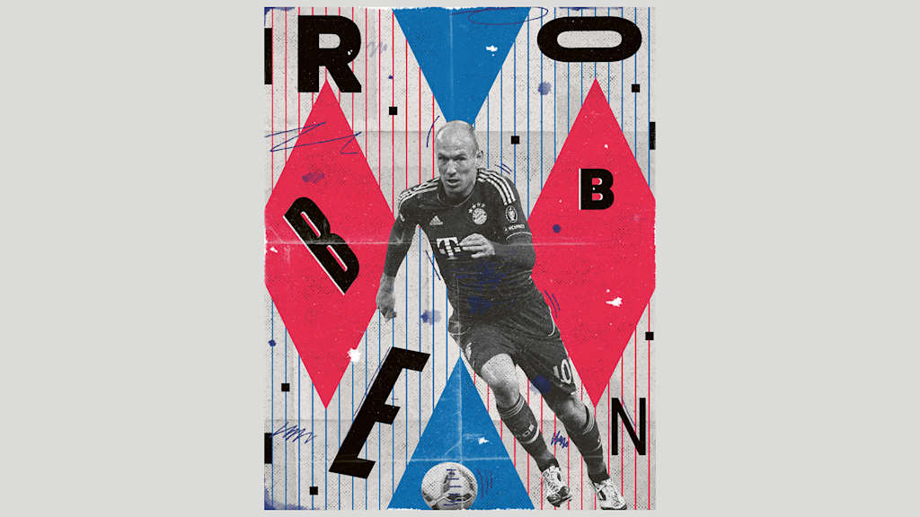 Eine Grafik aus dem FC Bayern-Mitgliedermagazin zeigt Arjen Robben.