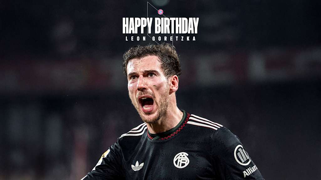 Grafik mit einem Foto von Leon Goretzka und dem Schriftzug Happy Birthday Leon Goretzka