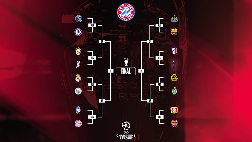 Eine Grafik des Turnierbaums der Champions League