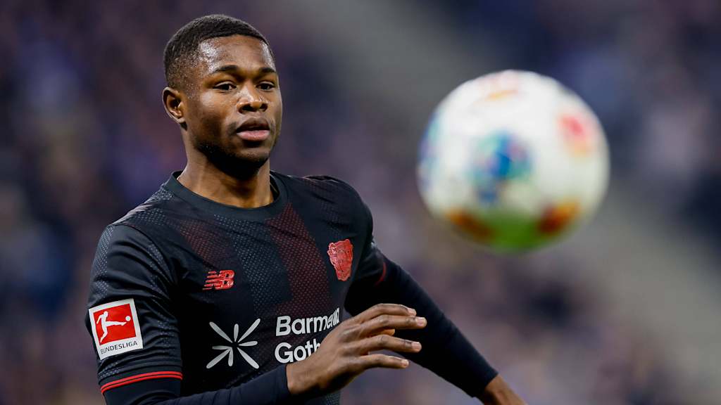 Christian Kofane von Bayer 04 Leverkusen in einem Bundesliga-Spiel