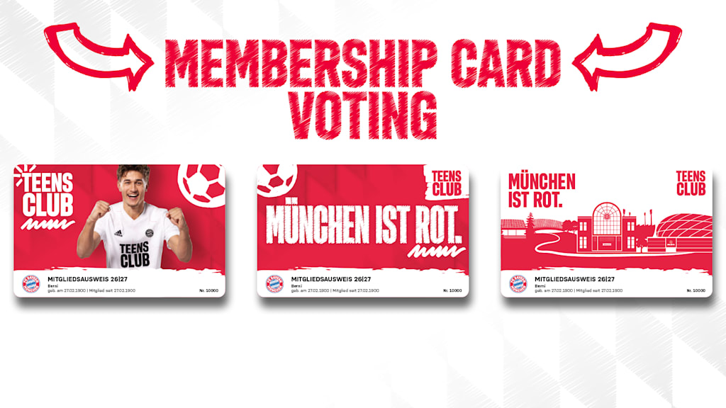 2026/27 Bayern Teens Club membership card options