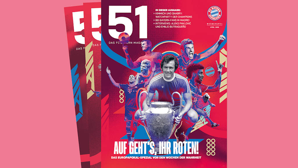 Cover des FC Bayern-Magazins 51 April mit Europapokalhelden aus der Geschichte des deutschen Rekordmeisters