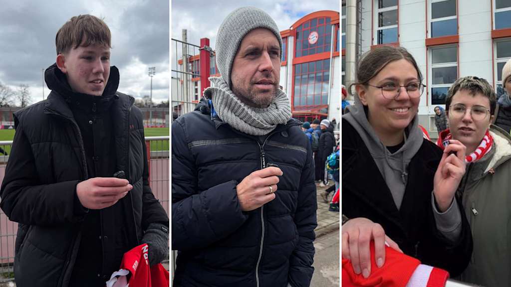 Bayern fans at Säbener Straße