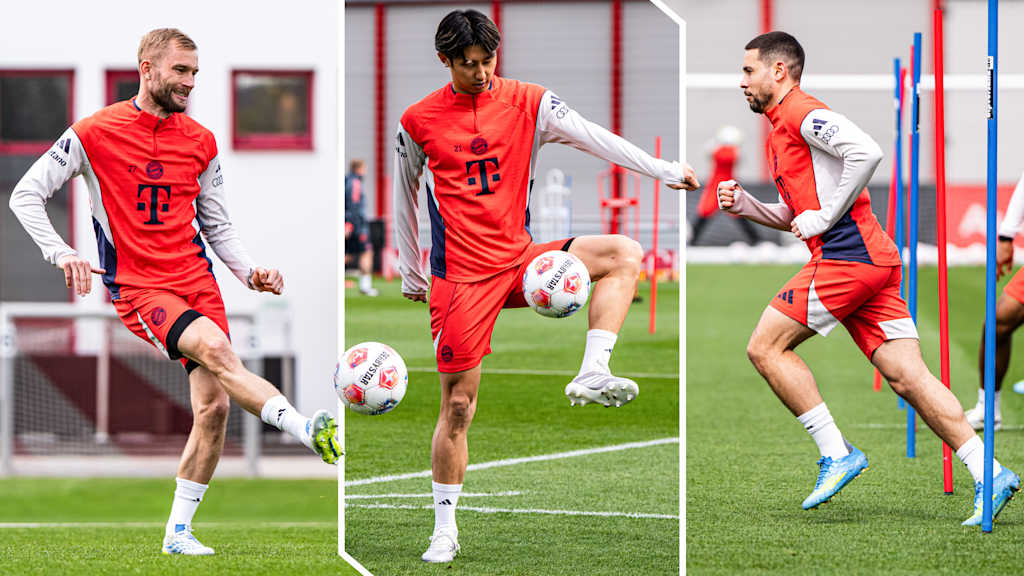 FC Bayern-Spieler im Training mit adidas-Schuhen.