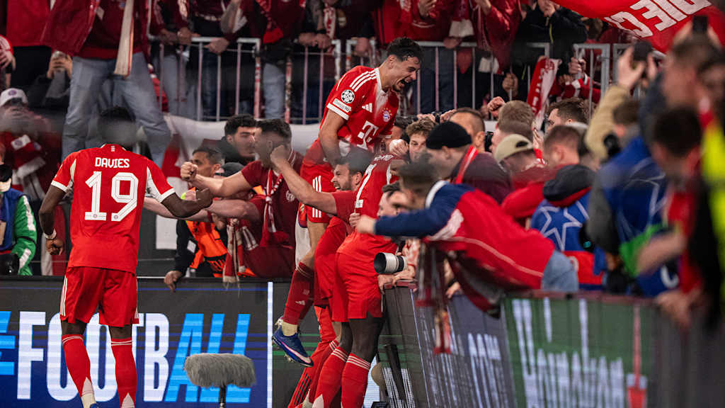 Jubeltraube nach dem 4:3 im Champions League-Viertelfinale zwischen dem FC Bayern und Real Madrid