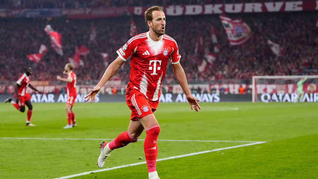 Harry Kane jubelt nach dem 2:2 im Champions League-Viertelfinale zwischen dem FC Bayern und Real Madrid