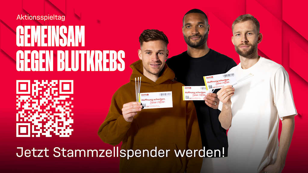 Grafik mit dem Schriftzug Gemeinsam gegen Blutkrebs und einem QR-Code zur Registiereung