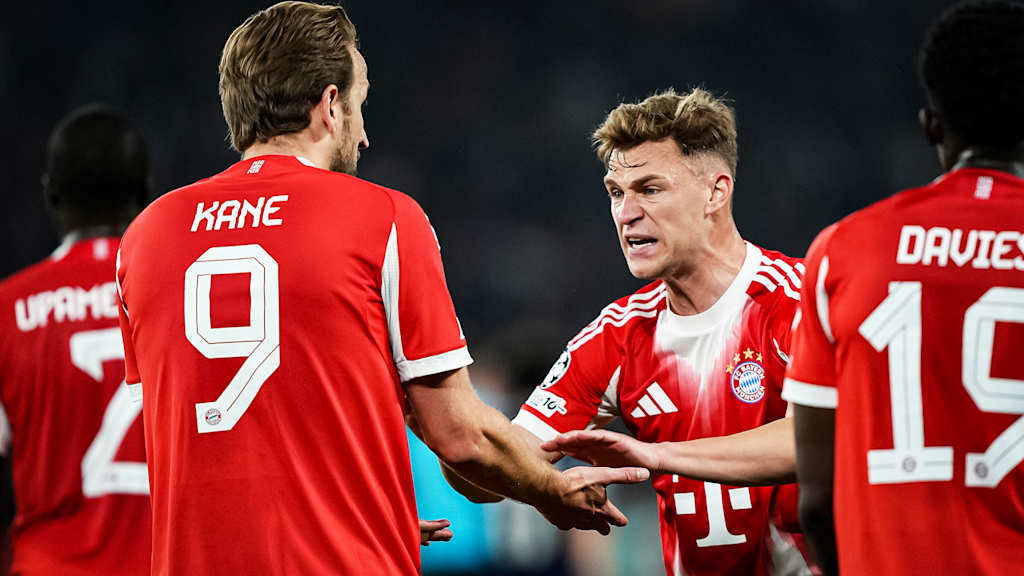 Joshua Kimmich schreit vor Freude während des Halbfinal-Hinspiels des FC Bayern in der Champions League bei Paris Saint-Germain