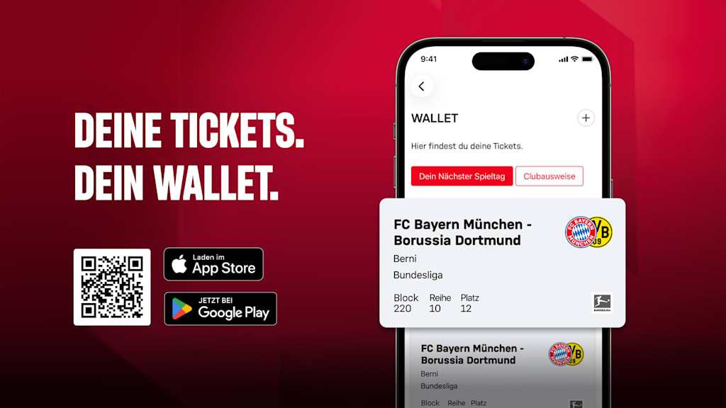 Ticket Wallet der FC Bayern App