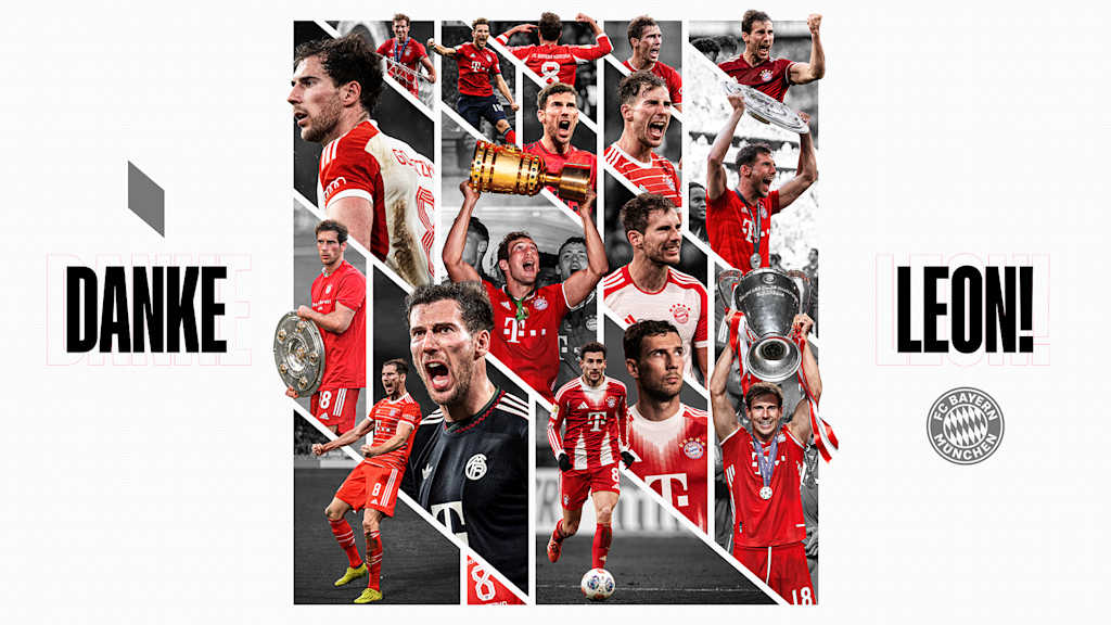 Kollage mit den schönsten Bildern von Leon Goretzka aus seiner Zeit beim FC Bayern