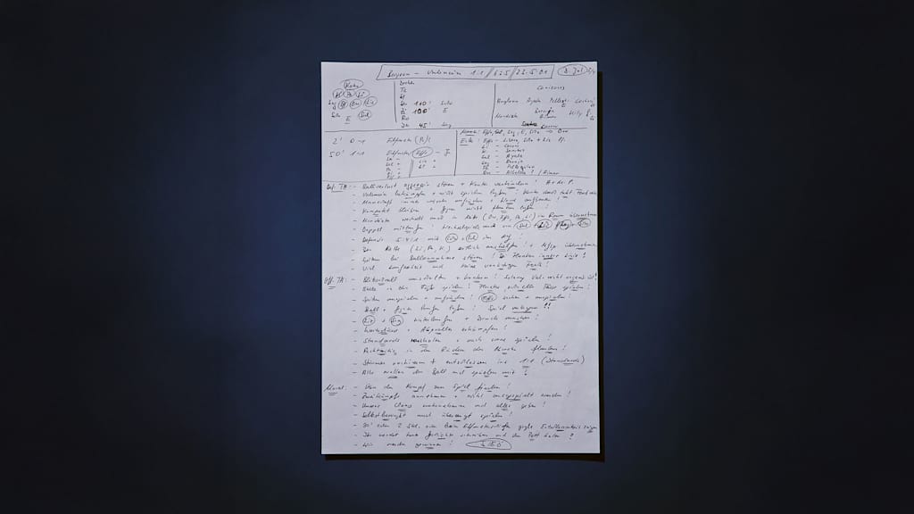 Notizzettel von Ottmar Hitzfeld