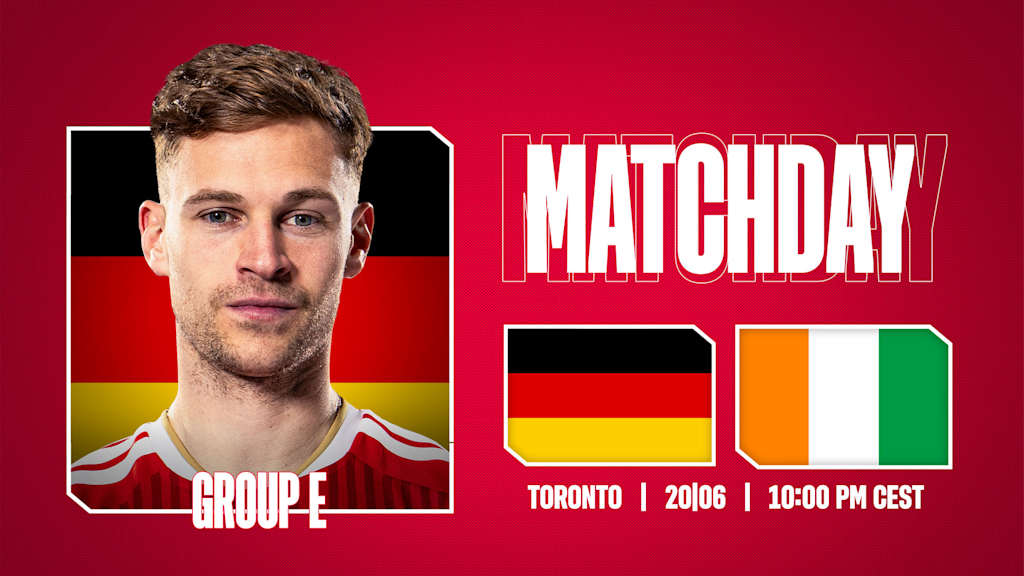 Grafik mit Porträtfoto von Joshua Kimmich, den Flaggen von Deutschland und der Elfenbeinküste und dem Schriftzug Matchday