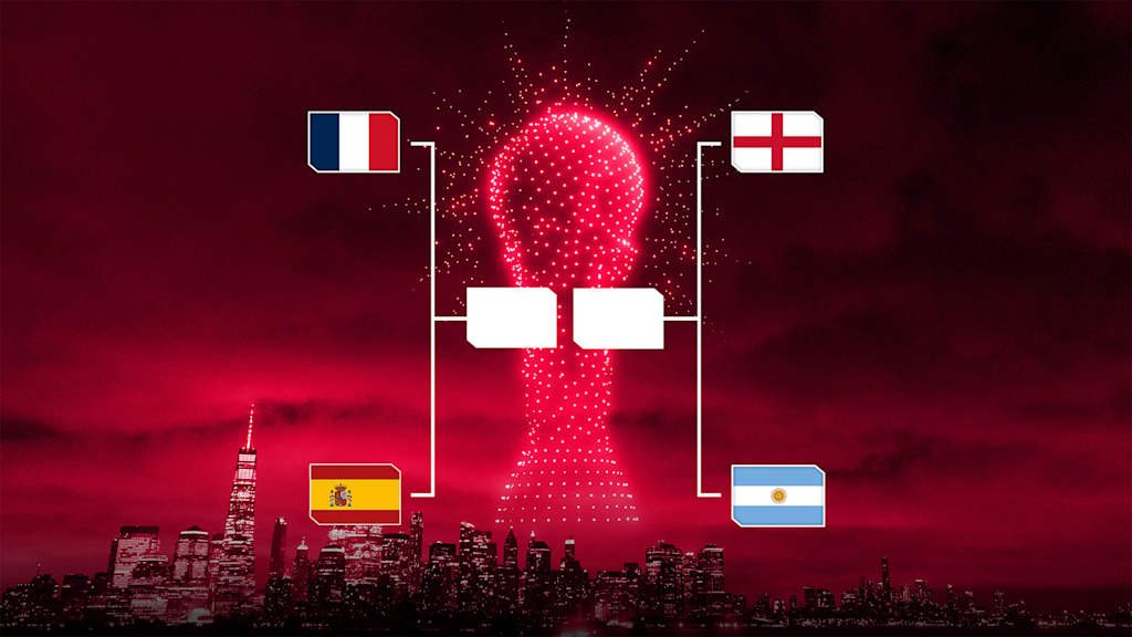 Grafik mit dem Turnierbaum der WM zum Halbfinale