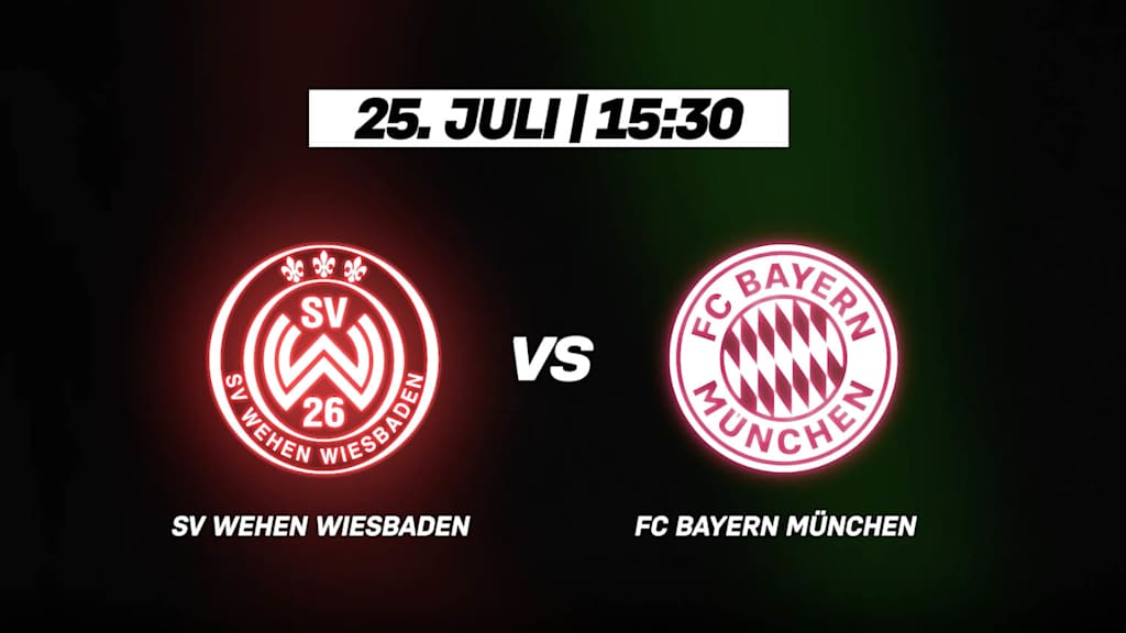 Die Logos des SV Wehen Wiesbaden und des FC Bayern