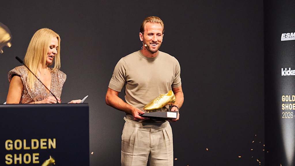 Harry Kane bei der Verleihung des goldenen Schuhs