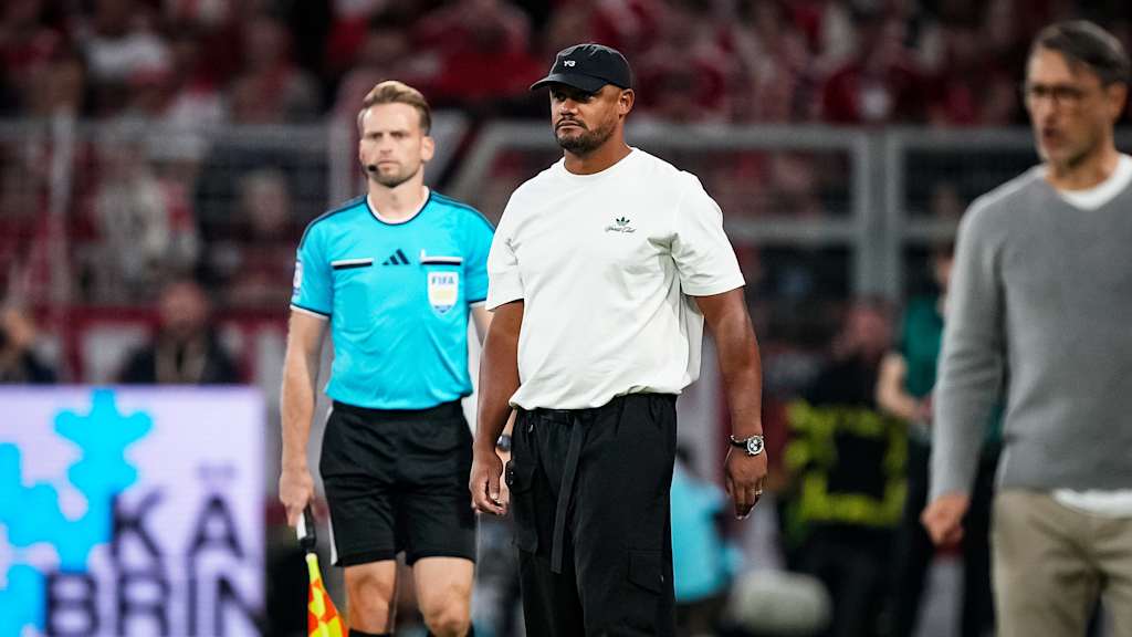 Vincent Kompany an der Seitenlinie während des Franz Beckenbauer Supercups 2026 zwischen Borussia Dortmund und dem FC Bayern