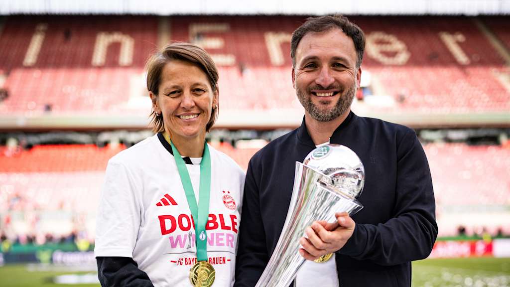 Bianca Rech und José Barcala nach dem gewonnenen Endspiel im DFB-Pokal.
