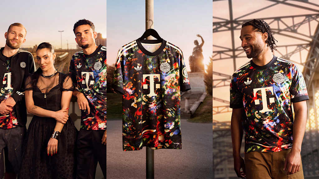 Das neue FC Bayern-Wiesn-Trikot 2026/27 mit farbenfrohem floralen Muster ist ab sofort im ONLINE STORE erhältlich