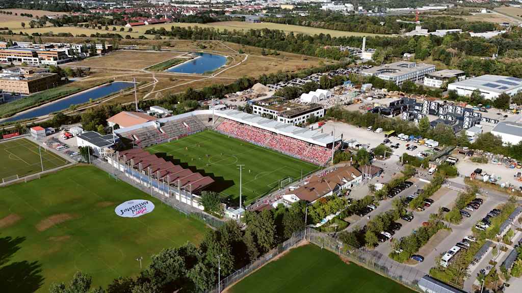 Der Sportpark Unterhaching in der Totale.