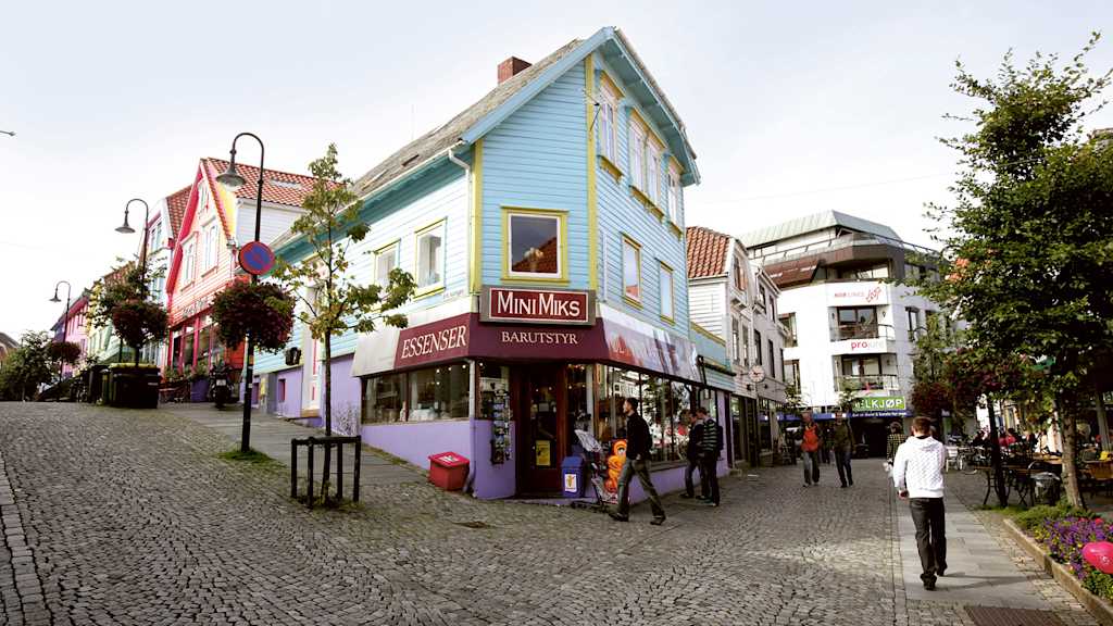 Shopping street in Stavanger, Norway