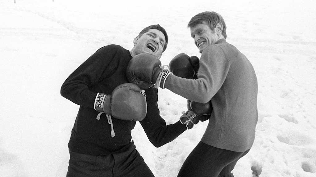Keiner von beiden ein Depp: Der Radi und der Sepp beim Spaß-Duell 1967.