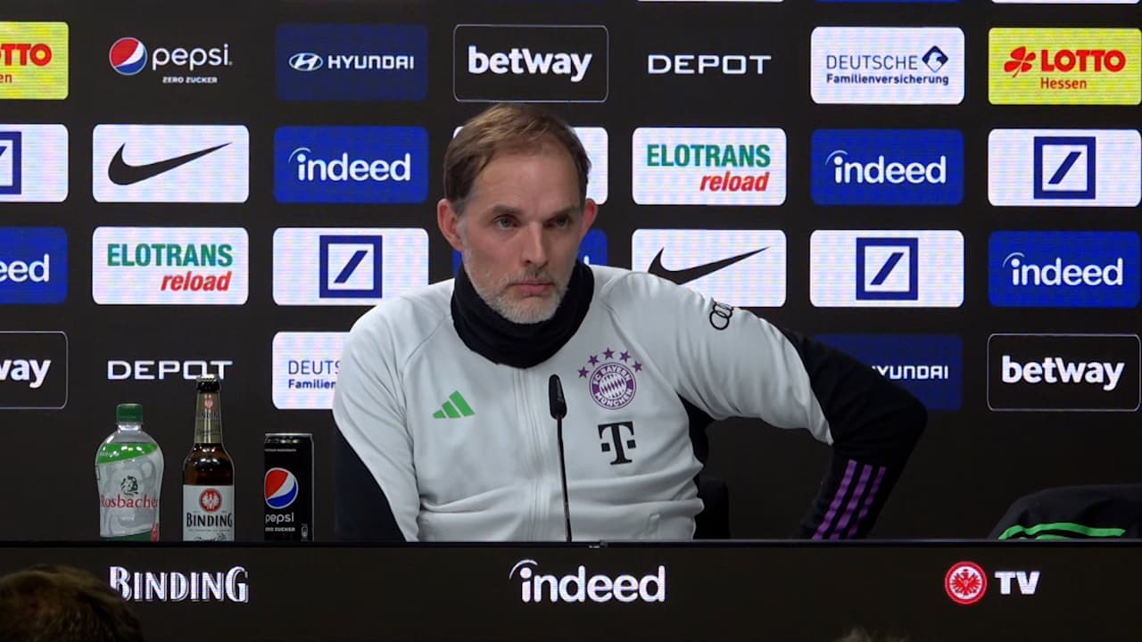 Thomas Tuchel at the press conference after FC Bayern's Bundesliga match at Eintracht Frankfurt