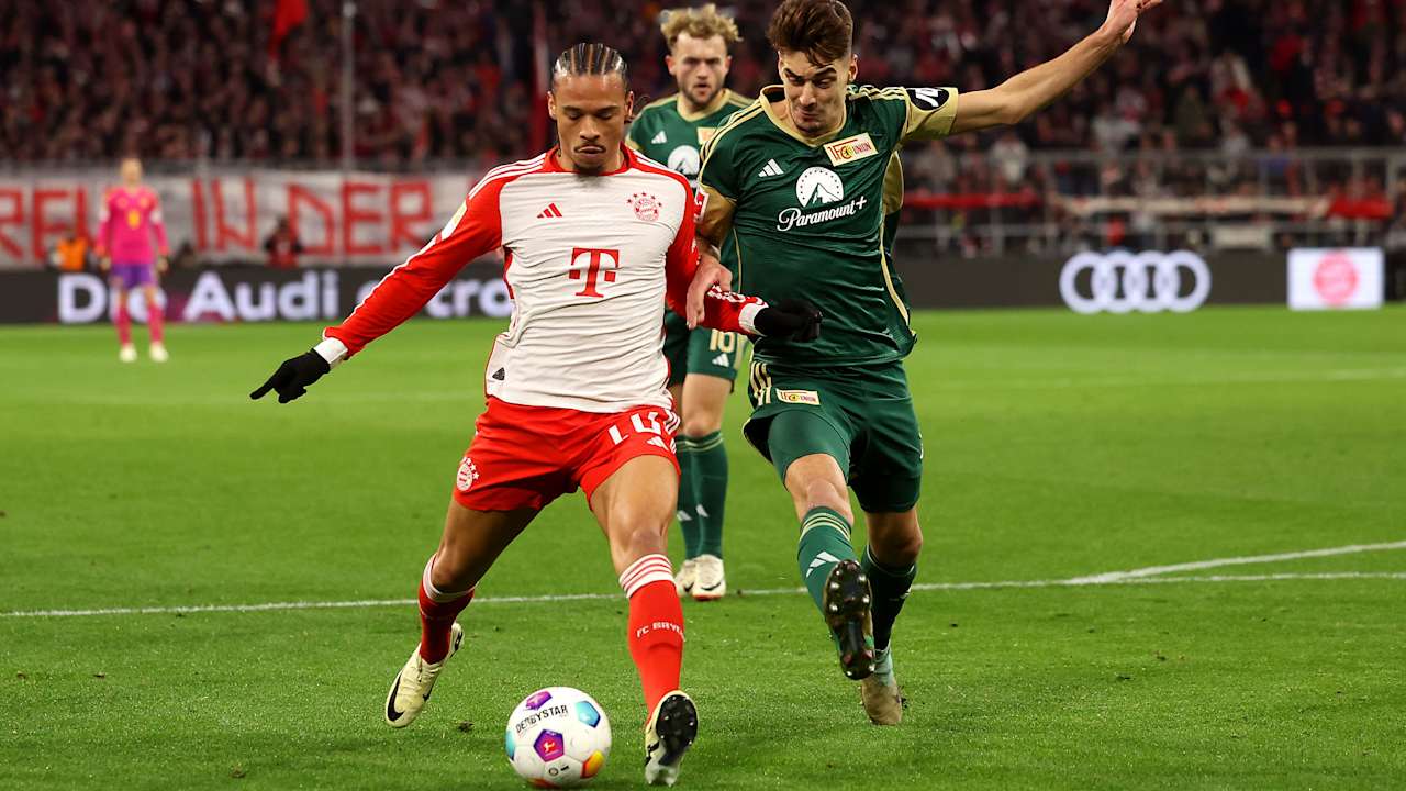 Spielszene aus dem Bundesliga-Duell FC Bayern vs 1. FC Union Berlin