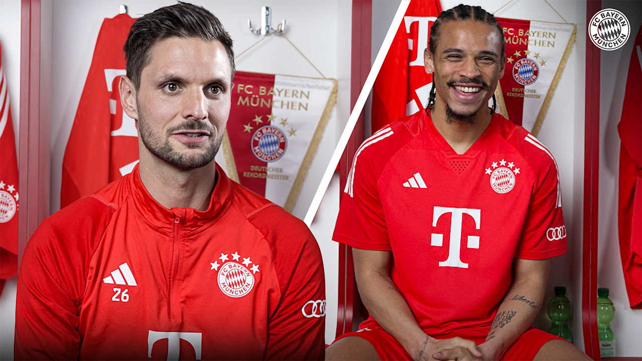 Leroy Sané und Sven Ulreich vom FC Bayern