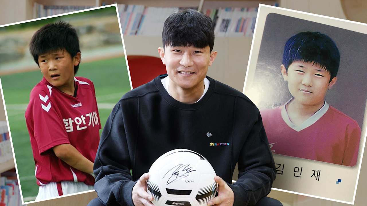 Minjae Kim und Kinderfotos des südkoreanischen Verteidigers.